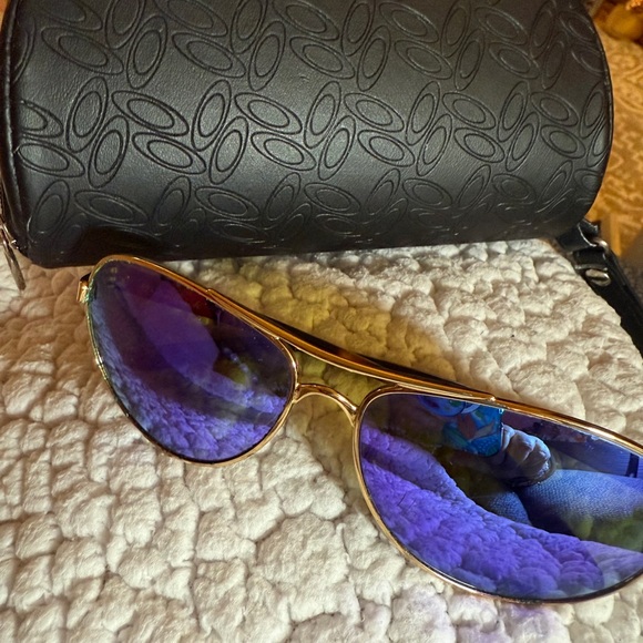 OAKLEY Feedback Gold Sapphire Iridium OO4079-18 Sunglasses - Picture 6 of 10